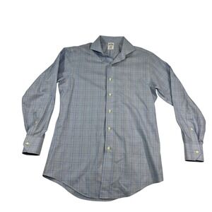 Brooks‎ Brothers 1818 Regent Plaid Dress Shirt Mens 15 1/2-2/3 Blue Check